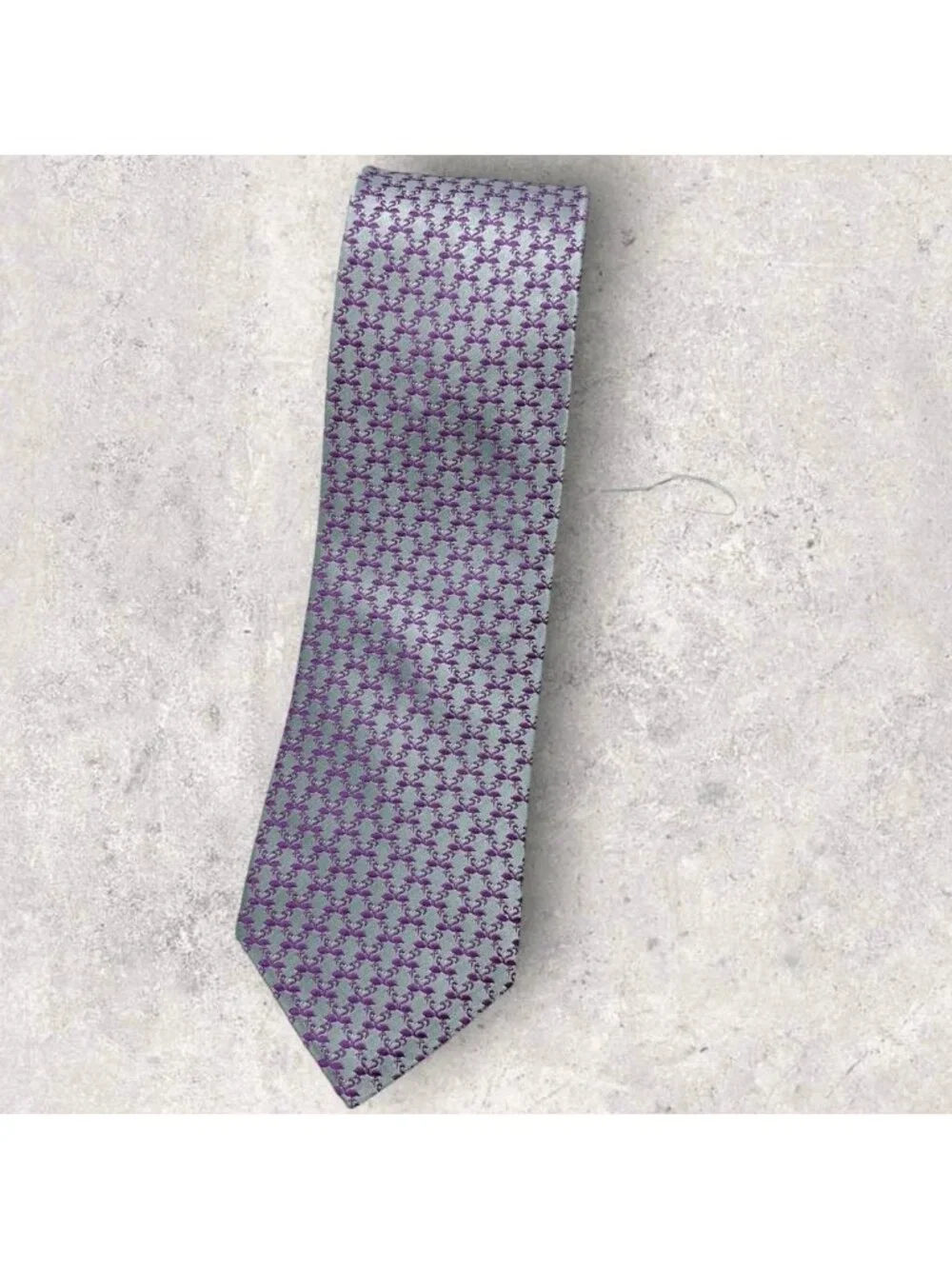 TED BAKER Silk Tie USA Changing Purple Blue Geometric W:3.5